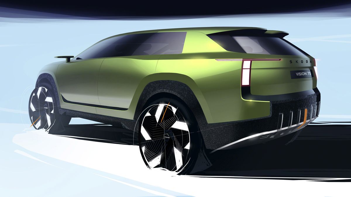 Škoda ukazuje skicu sedmimístného SUV, prvního auta s novým designovým jazykem